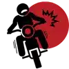 Motorcycle accident icon flaxman