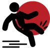 Slip and fall icon flaxman