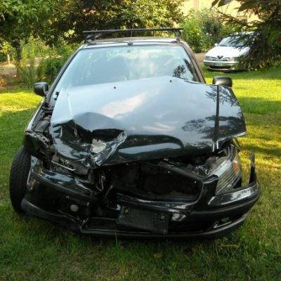 Car with frontal collision