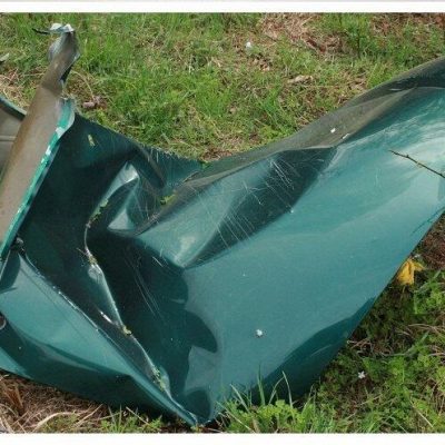 Tannerite car hood wreckage