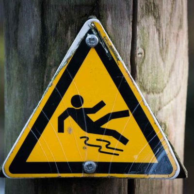 sign slippery wet caution
